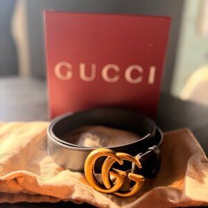 GUCCI GG Marmont Wide Leather Belt - Size 85/34 - LUXURY Valentine’s Gift - FIRM